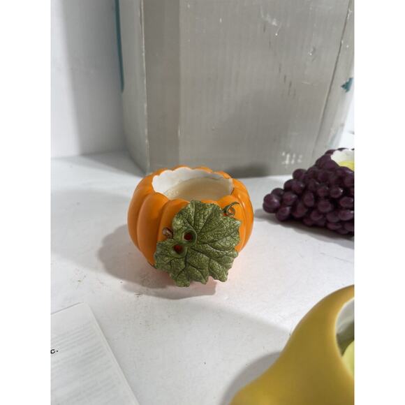 Partylite Harvest Medley Votive Tea Light Holders 5 Fall Fruits Vegg + Candles‎ - Picture 8 of 12